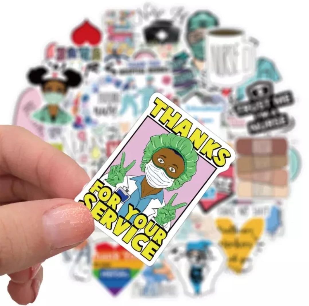 50 pc Nurses Themed Sticker Collection