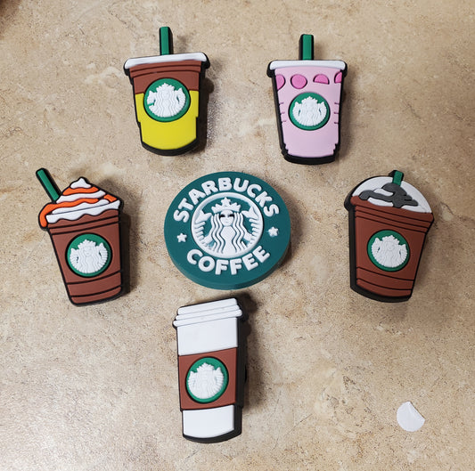 COFFEE 6 piece Shoe Charms for Crocs