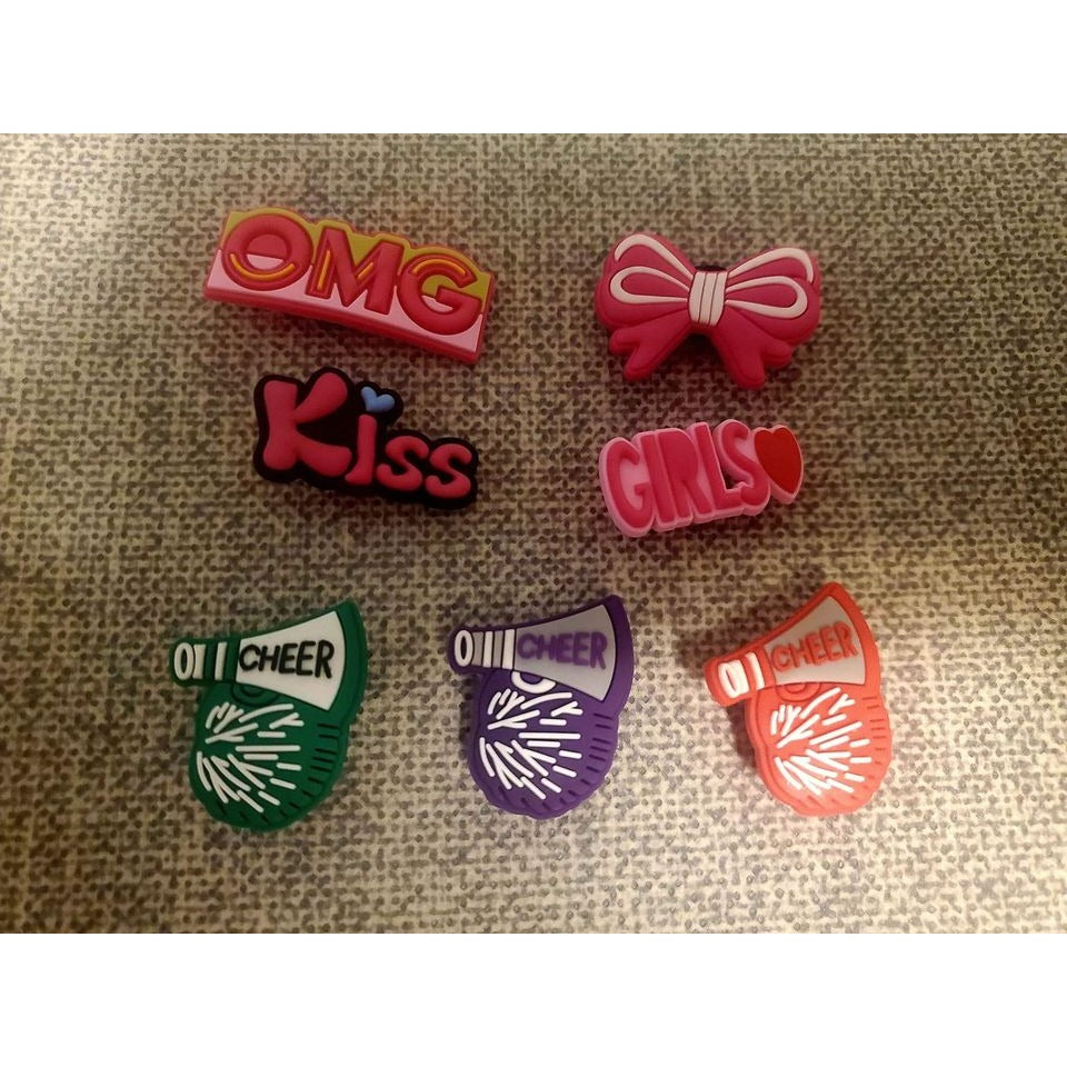 CHEER! Cheerleader Girl Vibes 7 pieces Shoe Charms for Crocs